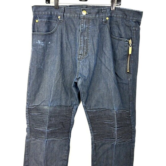 Eight 732 Jeans Sz 42x34 Mens Denim Baggy Skater Hip Hop Dark Wash Casual Y2K N - Picture 5 of 11